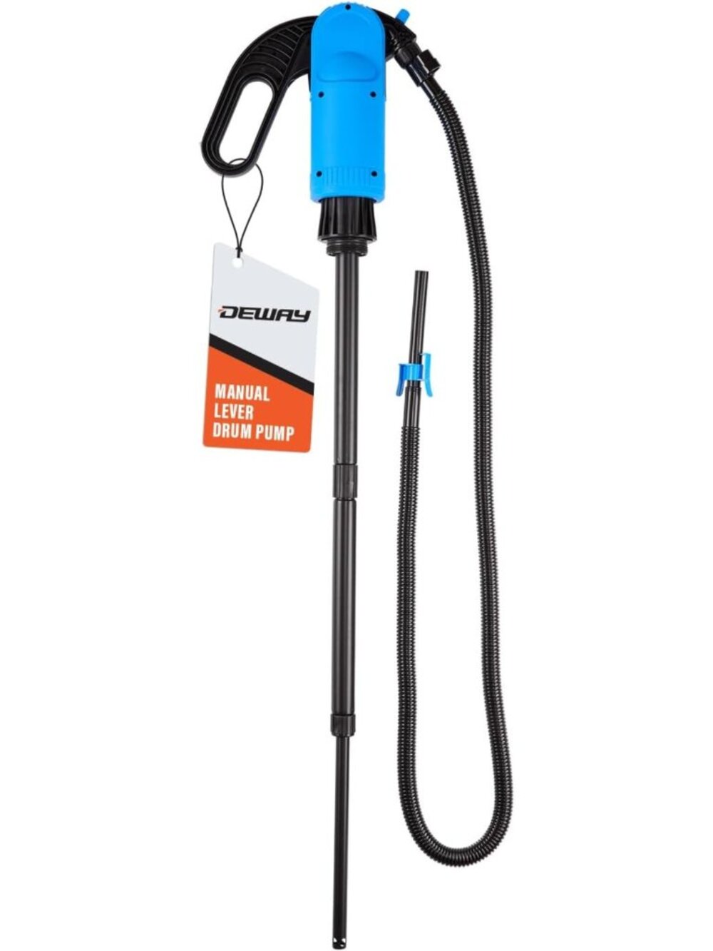 Adjustable Manual Lever Drum Pump with 78" Hose for Diesel, Kerosene & Chemicals